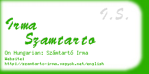 irma szamtarto business card